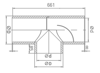 Тройник, d(внутр)=300 мм, D(внешн)=360 мм (№9)